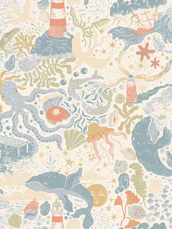 Havet fabric in multi color - pattern number MB29015 - by York in the Daydream collection