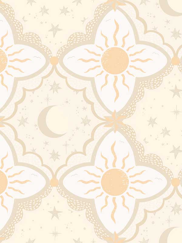 Sol & Mane wallpaper in tangerine color - pattern number MB29032 - by York in the Daydream collection