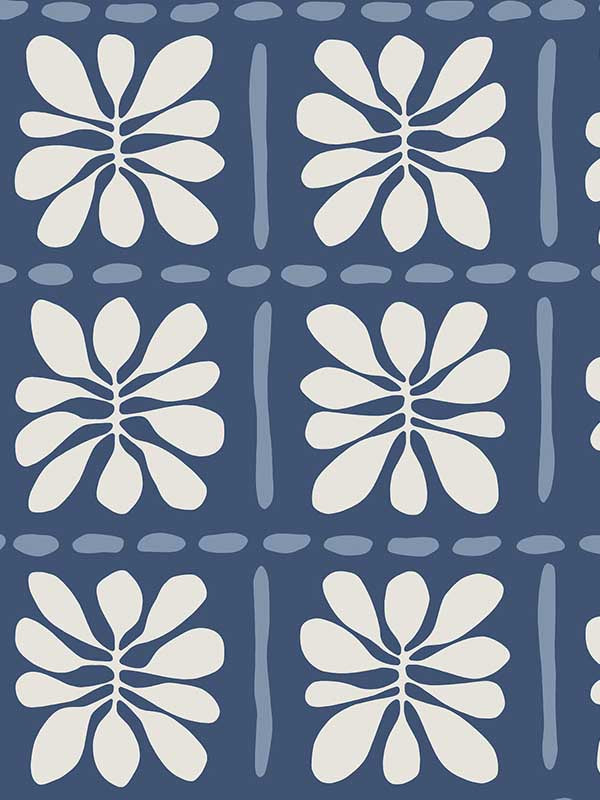 Mimosa Fleur fabric in ultramarine color - pattern number ZM2807 - by York in the Artisan Studio collection