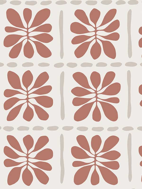 Mimosa Fleur fabric in terracotta color - pattern number ZM2809 - by York in the Artisan Studio collection