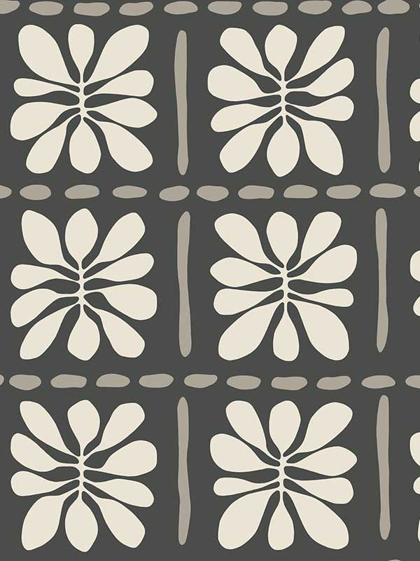 Mimosa Fleur fabric in carbon black color - pattern number ZM2810 - by York in the Artisan Studio collection