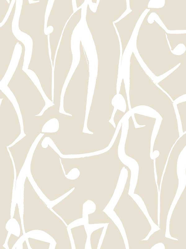 Joyful Dancers fabric in nude color - pattern number ZM2834 - by York in the Artisan Studio collection
