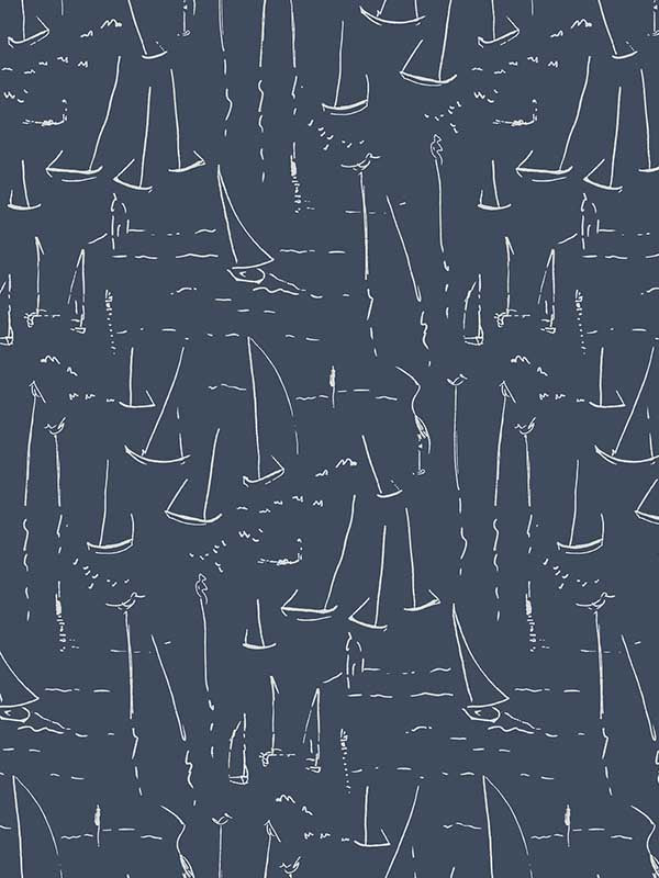 Vermillion Coast fabric in ultramarine color - pattern number ZM2841 - by York in the Artisan Studio collection
