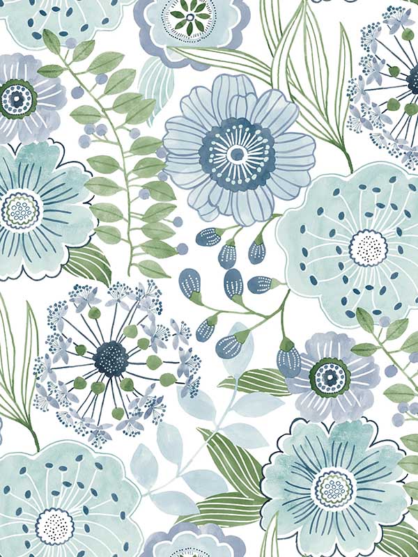 Artistic Bouquet wallpaper in alpine & leaf color - pattern number ZM2892 - by York in the Artisan Studio collection