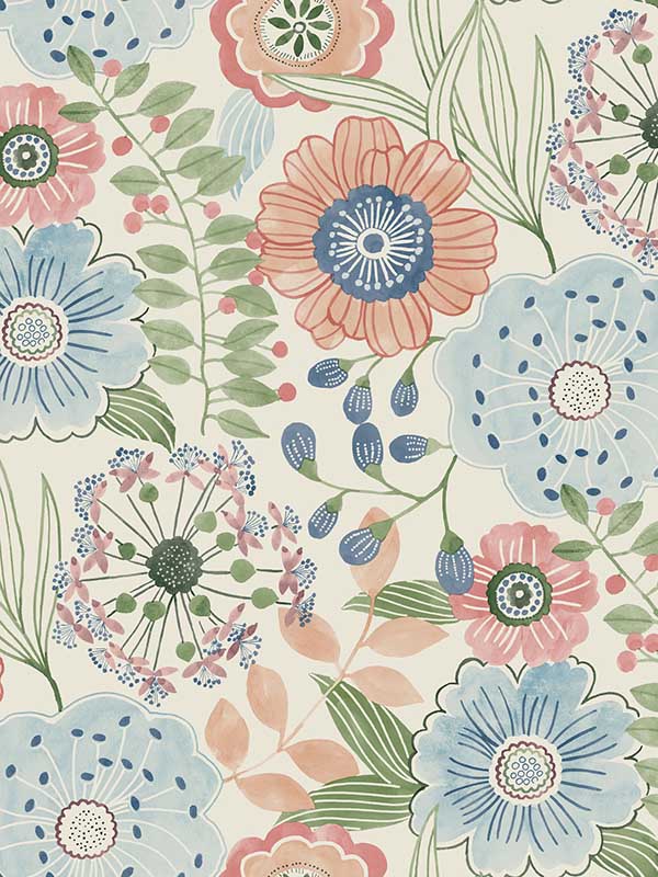 Artistic Bouquet wallpaper in multicolor color - pattern number ZM2893 - by York in the Artisan Studio collection