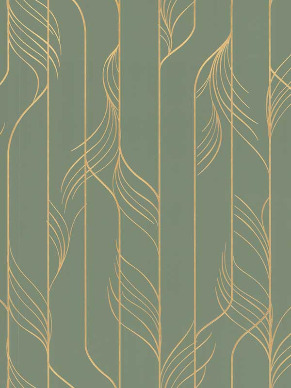 Elemental Thread wallpaper in green & gold color - pattern number DF3306 - by Candice Olson in the Decadence Second Edition collection