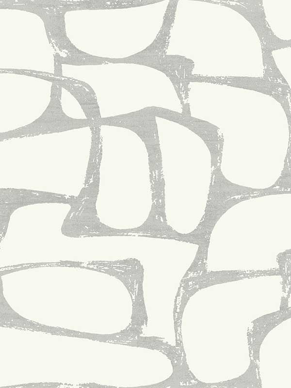 Craftsman Geometric wallpaper in white & silver color - pattern number DF3356 - by Candice Olson in the Decadence Second Edition collection