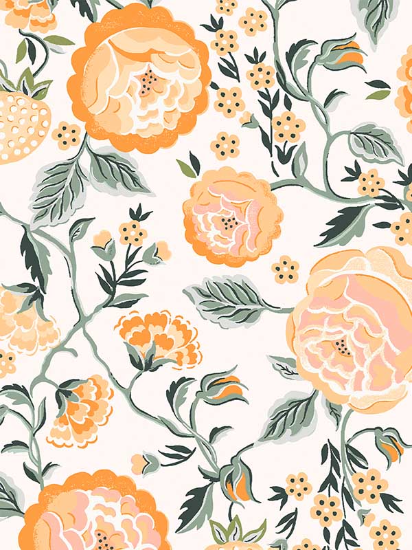 Strawberry Garden fabric in yellow color - pattern number 131421 - by Graham and Brown in the Cath Kidston SS25 collection