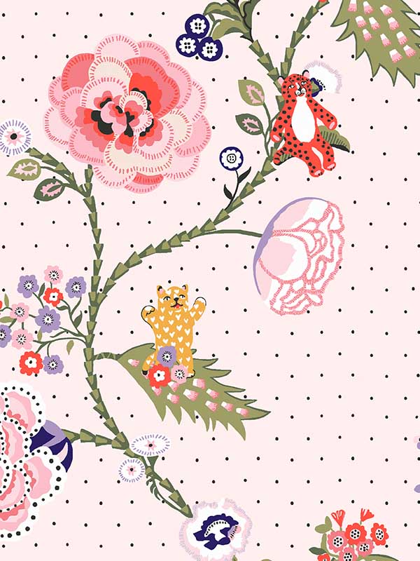 Catnip fabric in pink color - pattern number 131432 - by Graham and Brown in the Cath Kidston SS25 collection