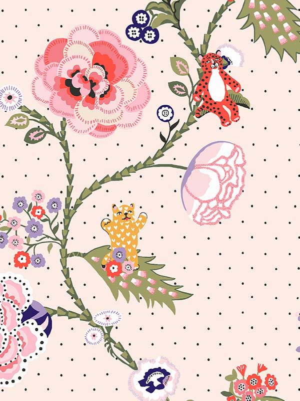 Catnip wallpaper in neutral color - pattern number 131433 - by Graham and Brown in the Cath Kidston SS25 collection