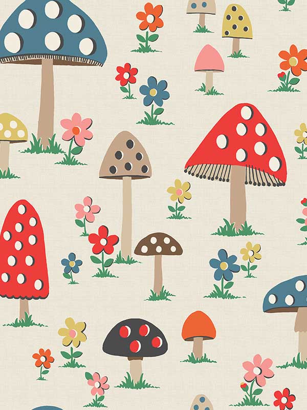 Mushrooms fabric in multi color - pattern number 131435 - by Graham and Brown in the Cath Kidston SS25 collection
