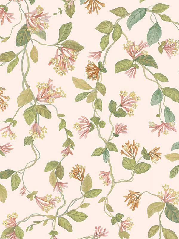 Flora fabric in pink orange color - pattern number 124/3016.CS.0 - by Cole and Son in the Selection of Hummingbirds collection