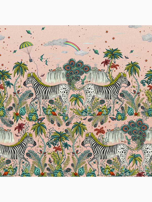 Lost Adventure fabric in quartz color - pattern number W0201/02.CAC.0 - by Clarke and Clarke in the Mythica Wallcoverings collection