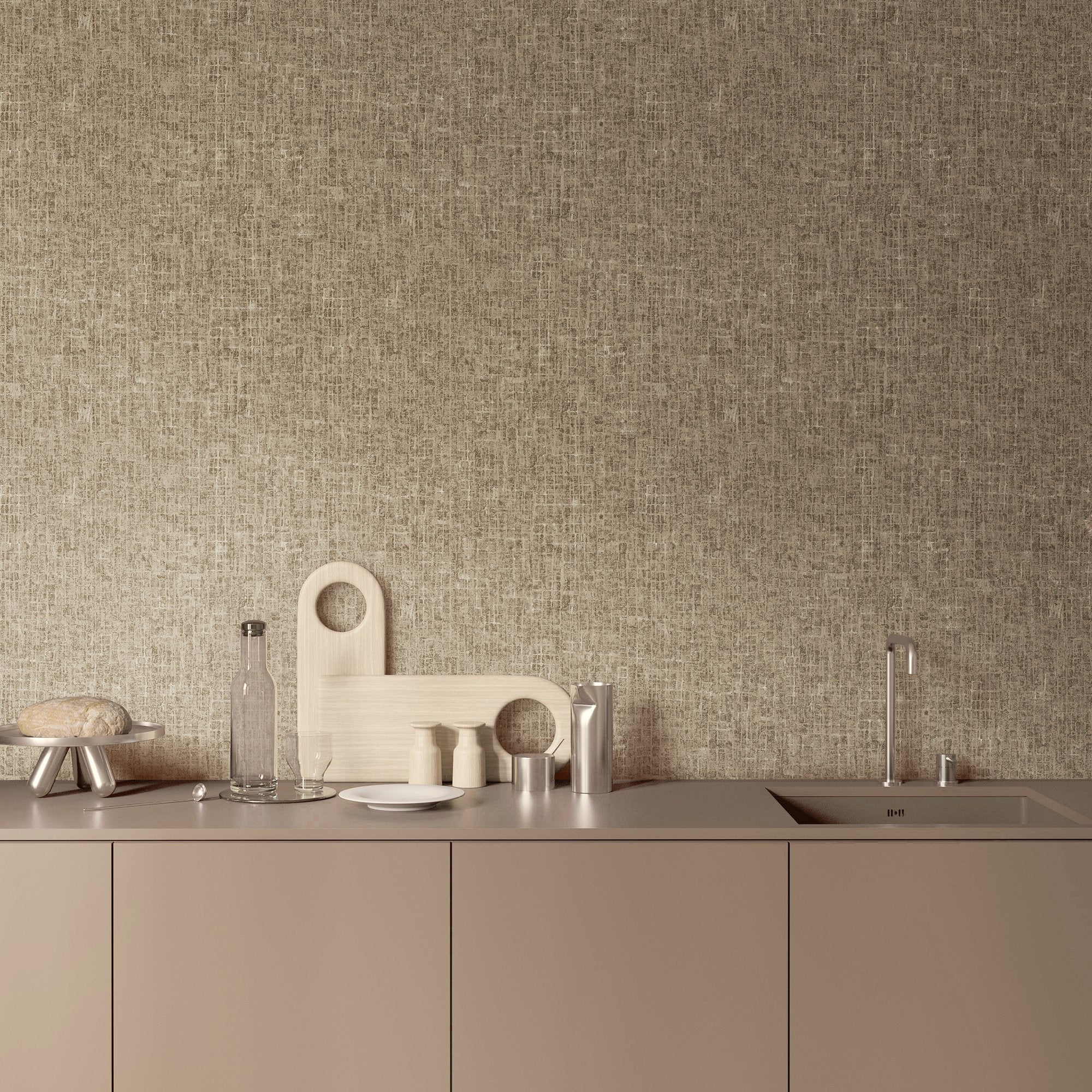 Geometric Wallpaper in Brown color - pattern number 27617 - by Galerie in the Cerra collection