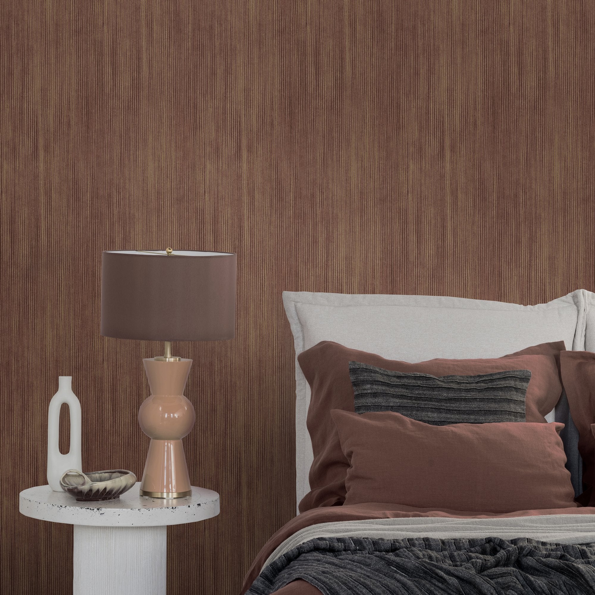 Stripe Wallpaper in Red color - pattern number 27639 - by Galerie in the Cerra collection