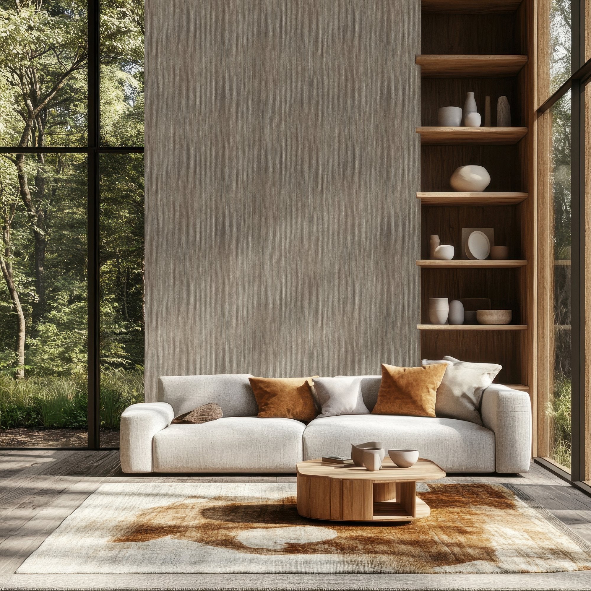 Stripe Wallpaper in Brown color - pattern number 27641 - by Galerie in the Cerra collection