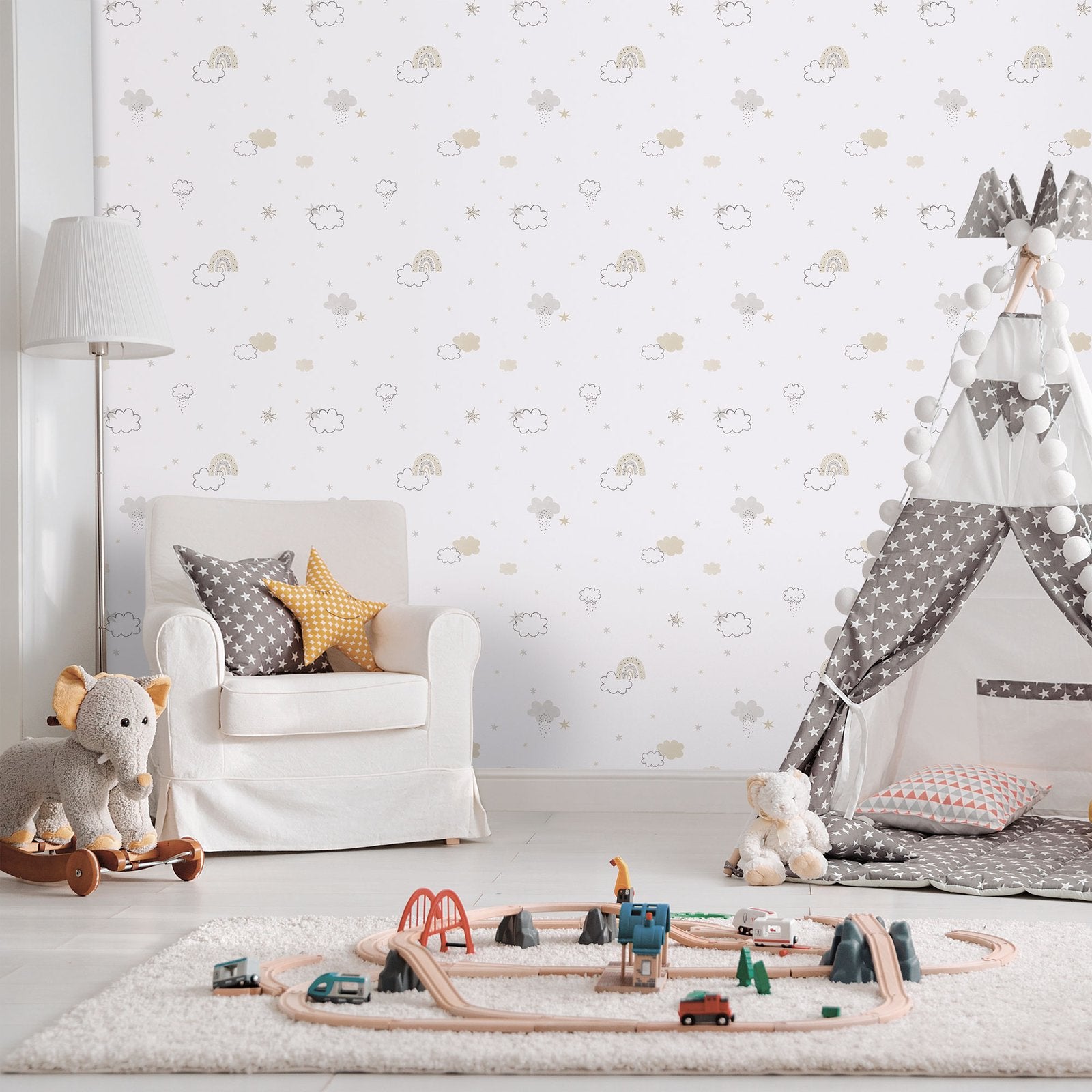 Rainbow Wallpaper in Beige color - pattern number 288-3 - by Galerie in the Bambino collection