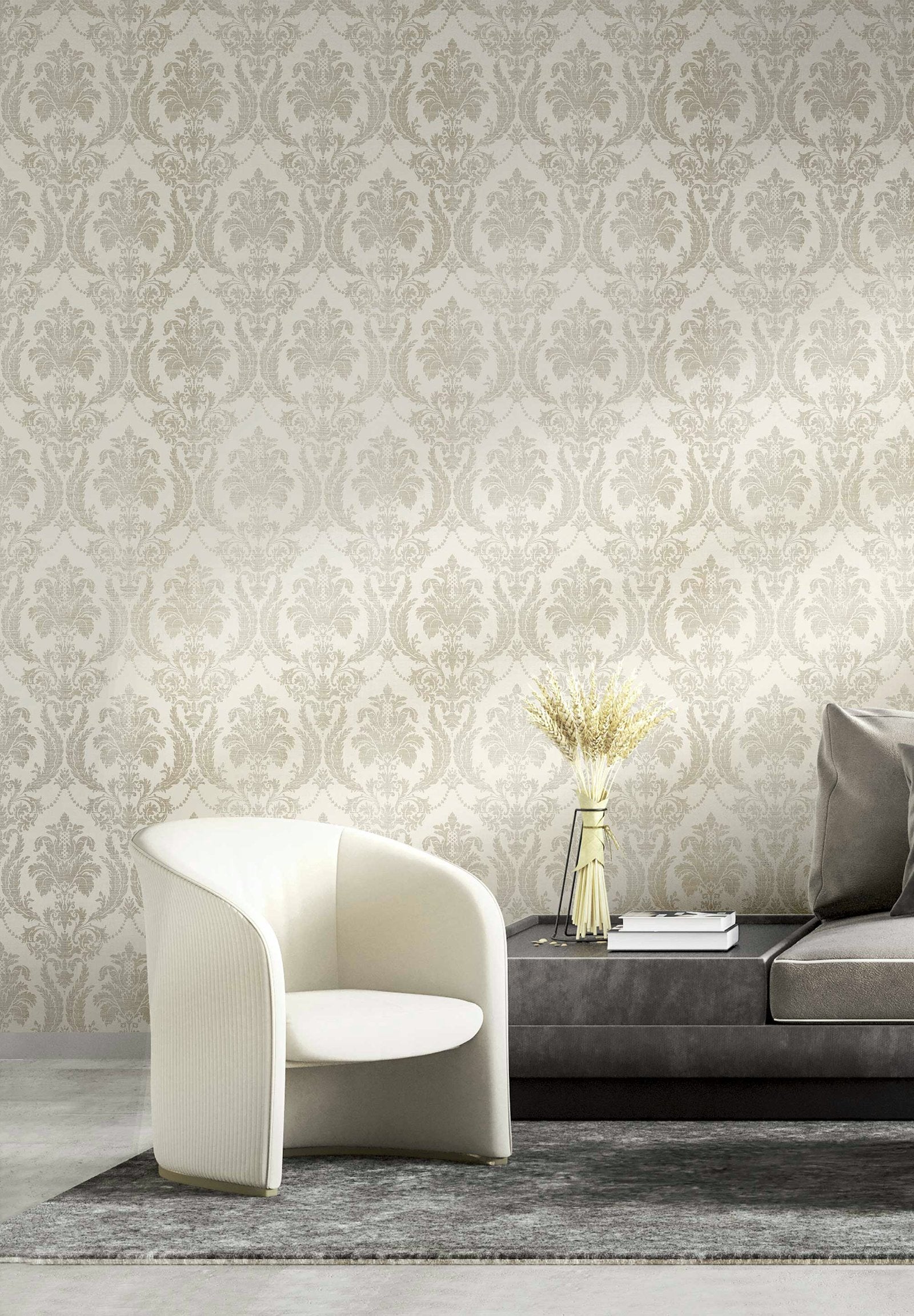 DAMASCO THEMA wallpaper in beige color - pattern number 28803 - by Galerie in the Italian Style collection