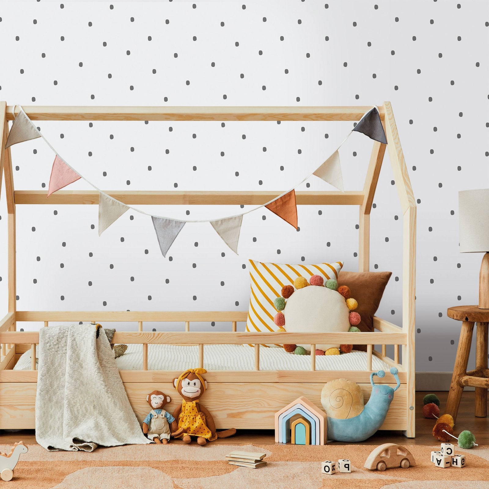 Spotty Wallpaper in Black color - pattern number 291-4 - by Galerie in the Bambino collection