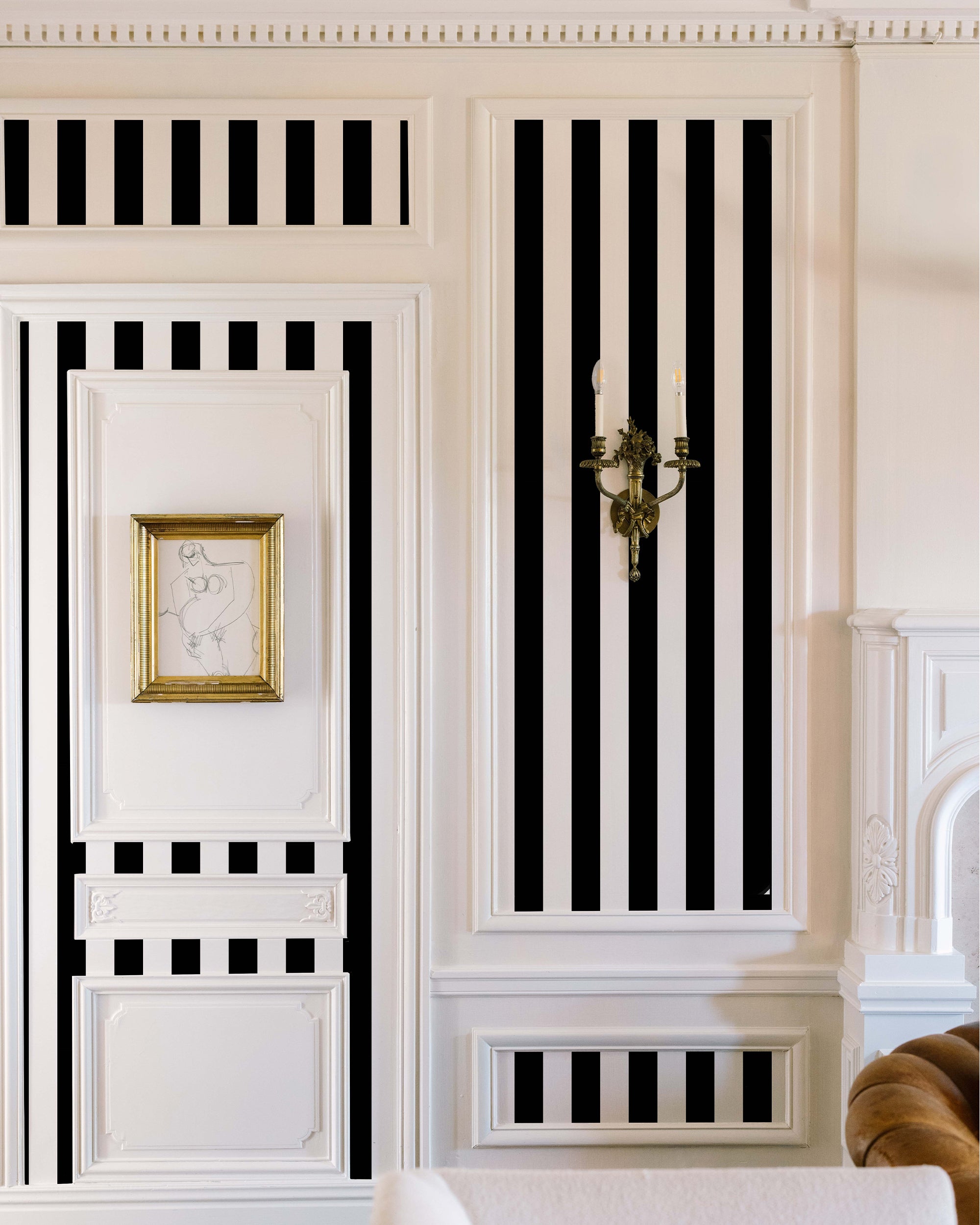 3 in Stripes Wallpaper in Black color - pattern number KK17024_Black_KH300 - by Katie Kime in the collection