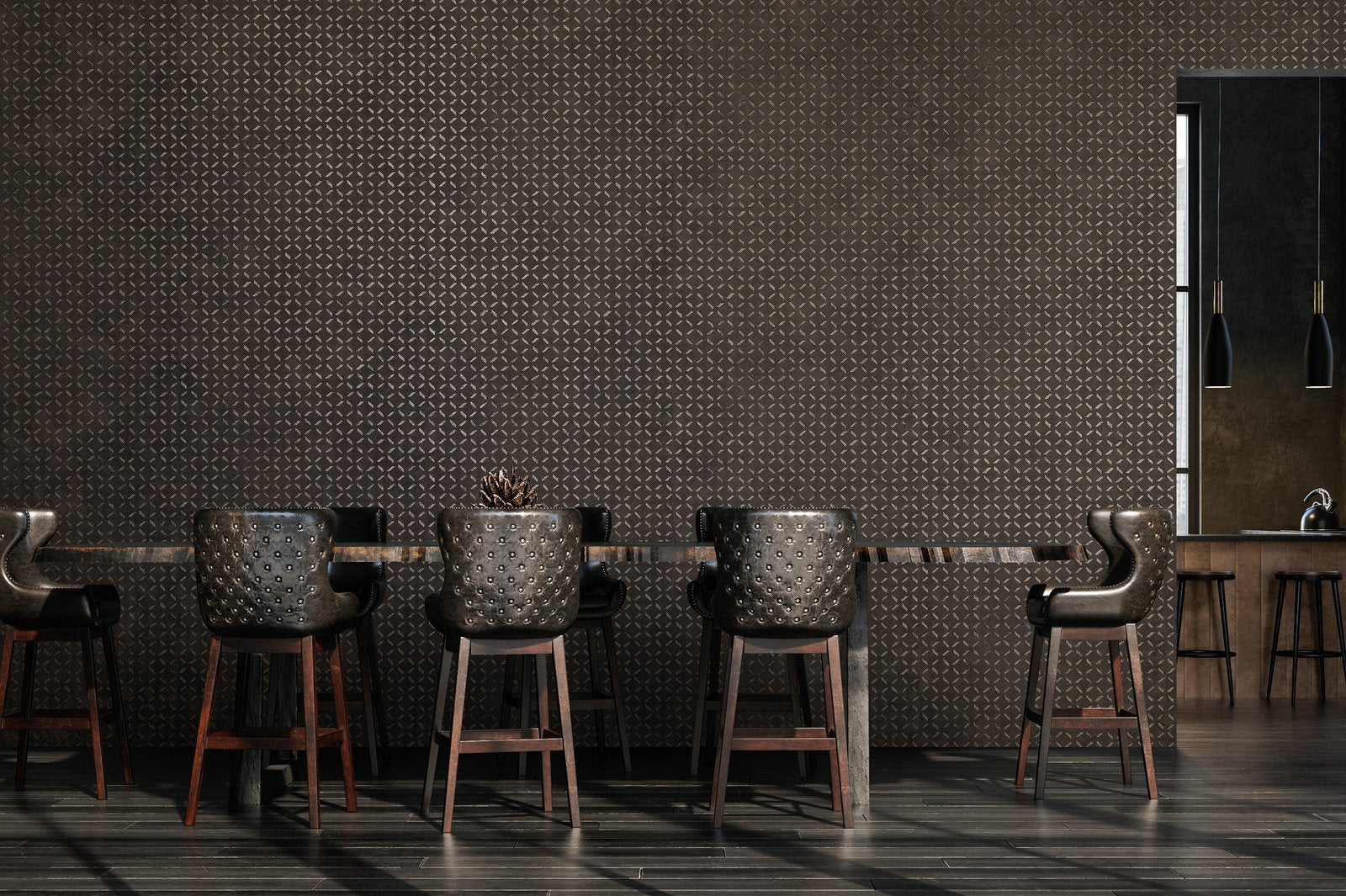 Soho / Metal Drain Grid wallpaper in bronze brown color - pattern number GH30050-23 - by Galerie in the Urban Classics collection