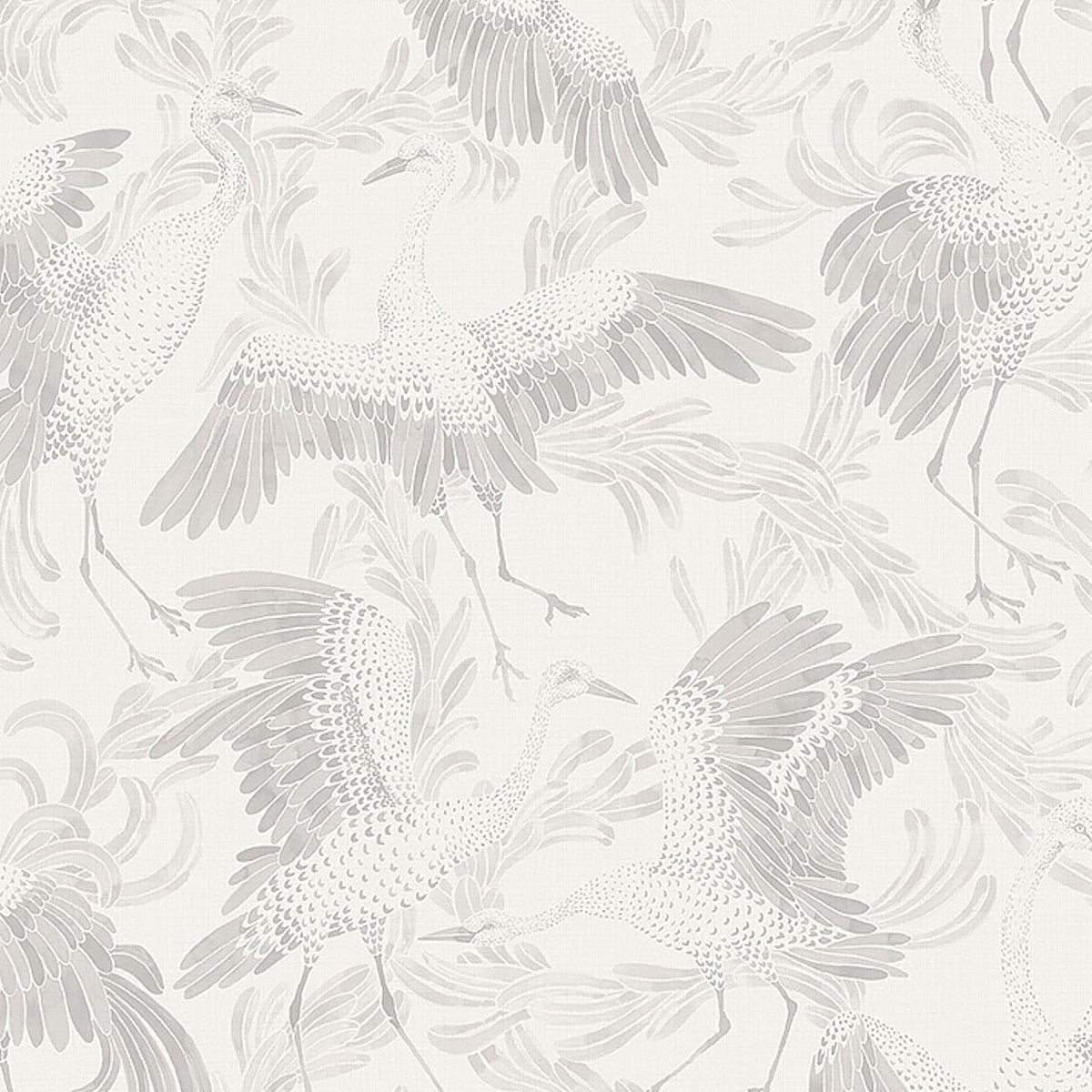 Dancing Crane wallpaper in grey color - pattern number 3130 - by Schumacher in the Borastapeter collection