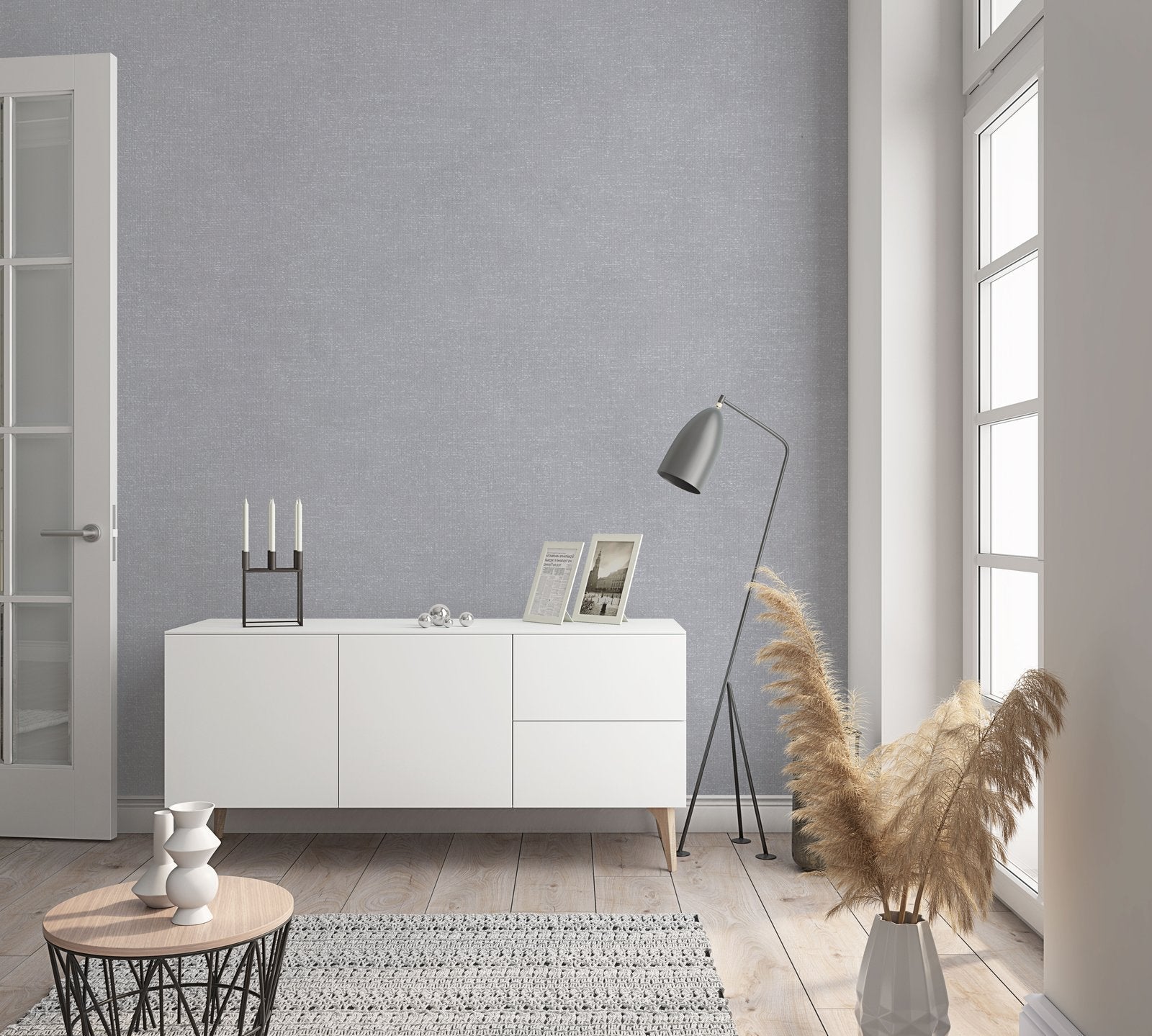Linen Texture wallpaper in silver grey color - pattern number NT32411 - by Galerie in the The New Textures collection