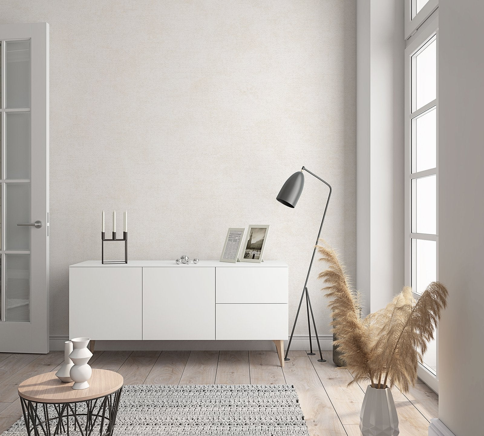 Linen Texture wallpaper in beige color - pattern number 32437 - by Galerie in the The New Textures collection