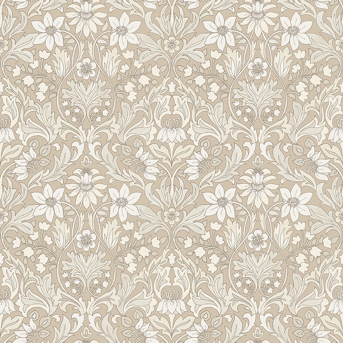 Blomsterfrojd wallpaper in natural color - pattern number 3293 - by Schumacher in the Borastapeter collection