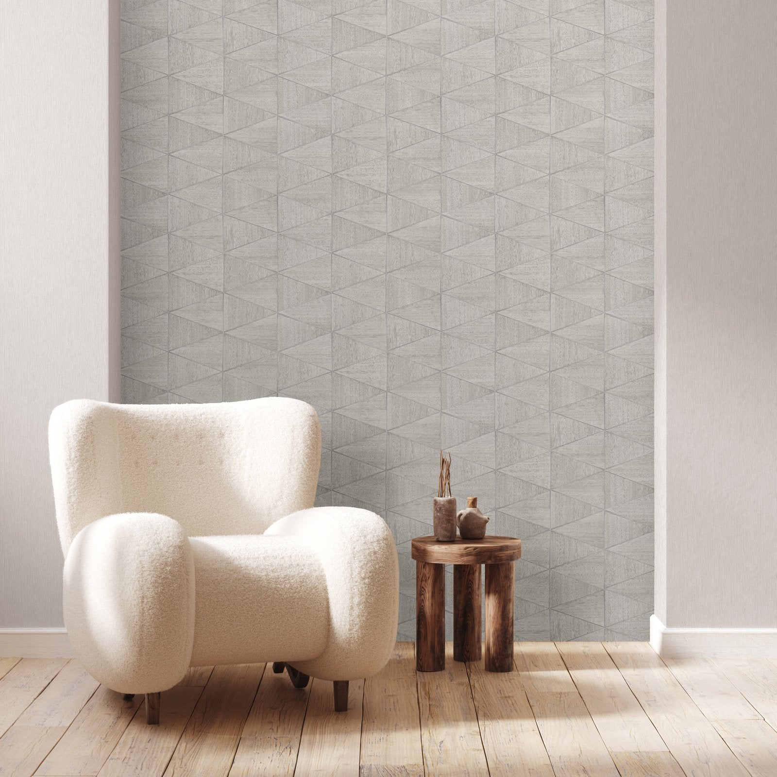 Graphic wallpaper in silver grey color - pattern number 33357 - by Galerie in the The Woods and Wicker collection