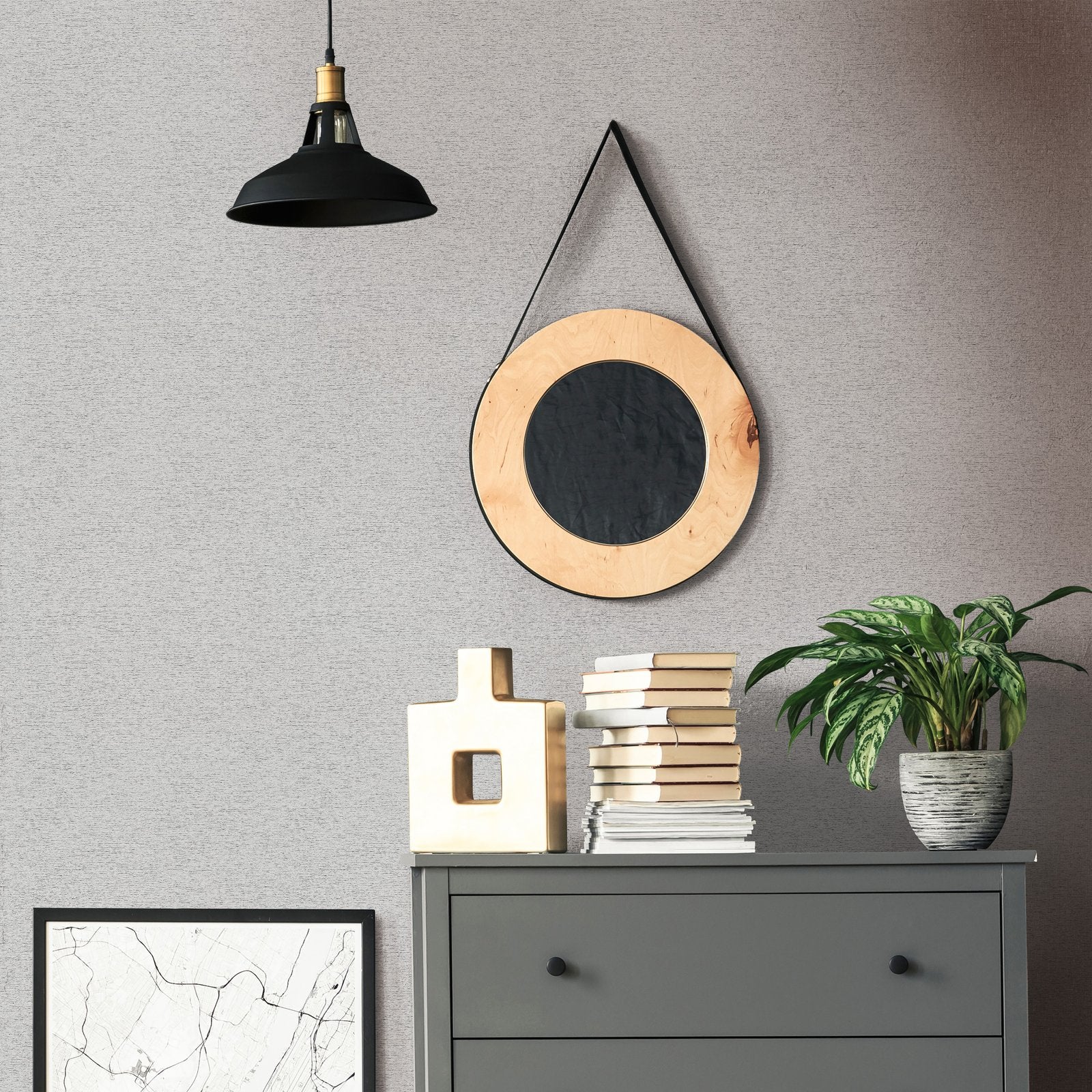 Structure wallpaper in silver grey color - pattern number 33370 - by Galerie in the The Woods and Wicker collection