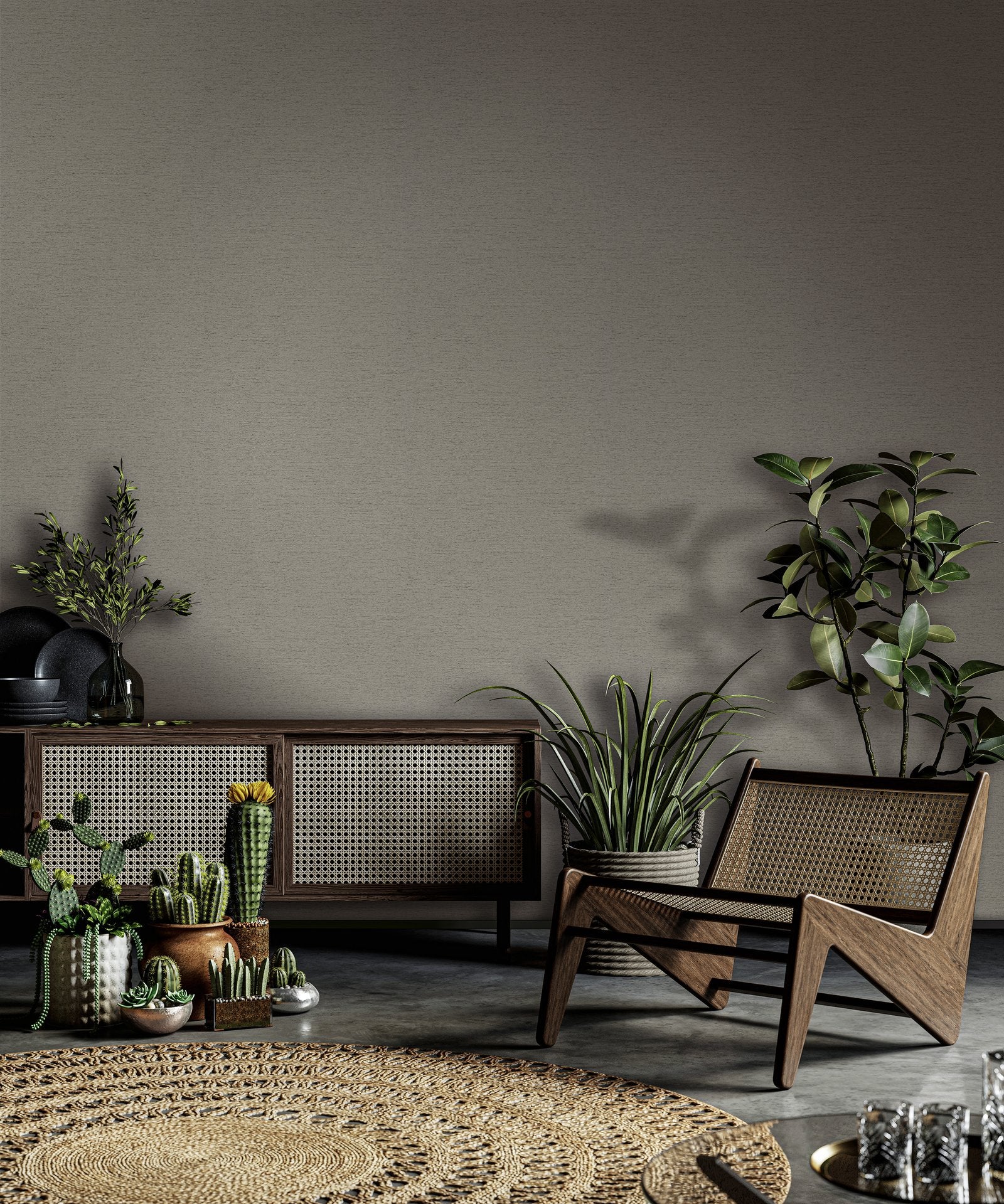 Structure wallpaper in silver grey color - pattern number 33372 - by Galerie in the The Woods and Wicker collection
