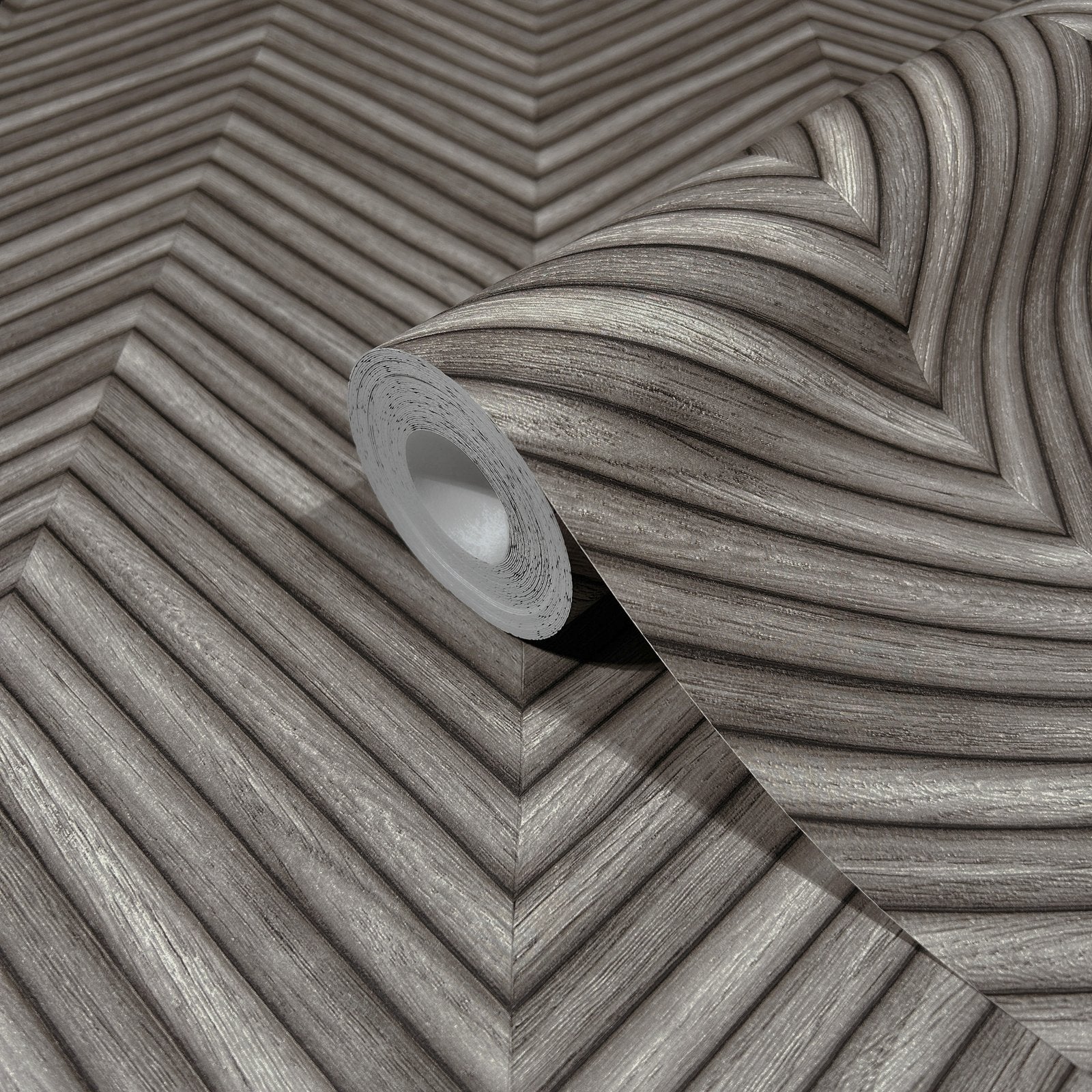 Wood optics wallpaper in silver grey color - pattern number 33380 - by Galerie in the The Woods and Wicker collection