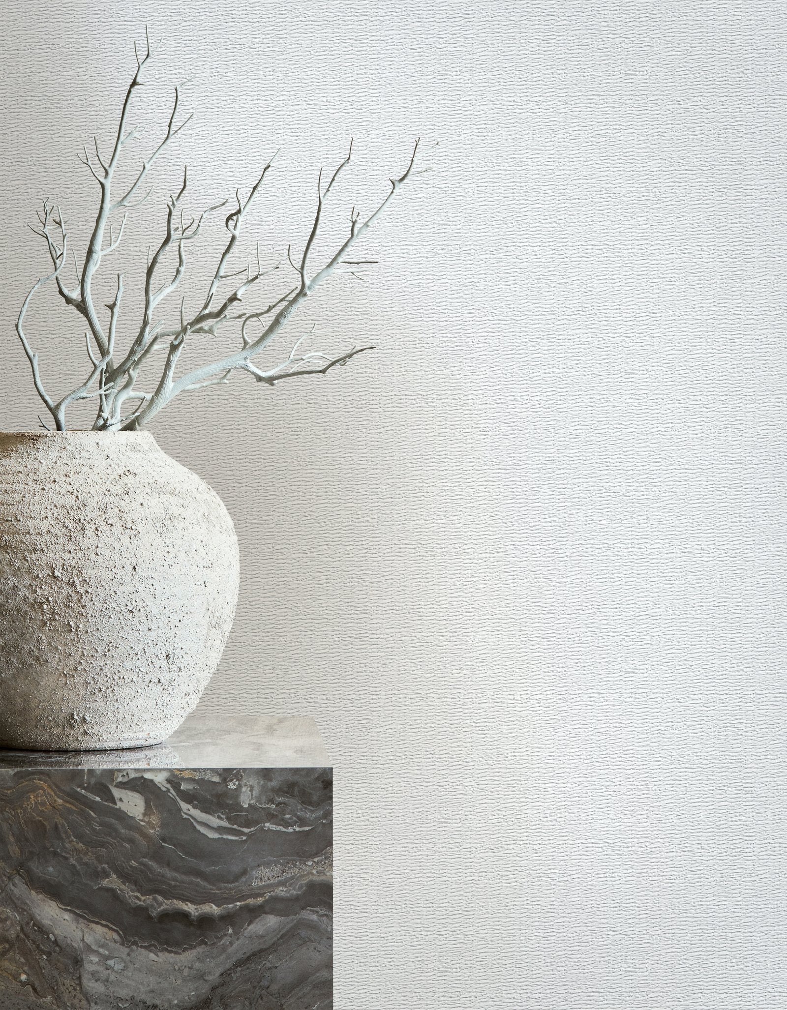 Textile optics wallpaper in white color - pattern number 33381 - by Galerie in the The Woods and Wicker collection