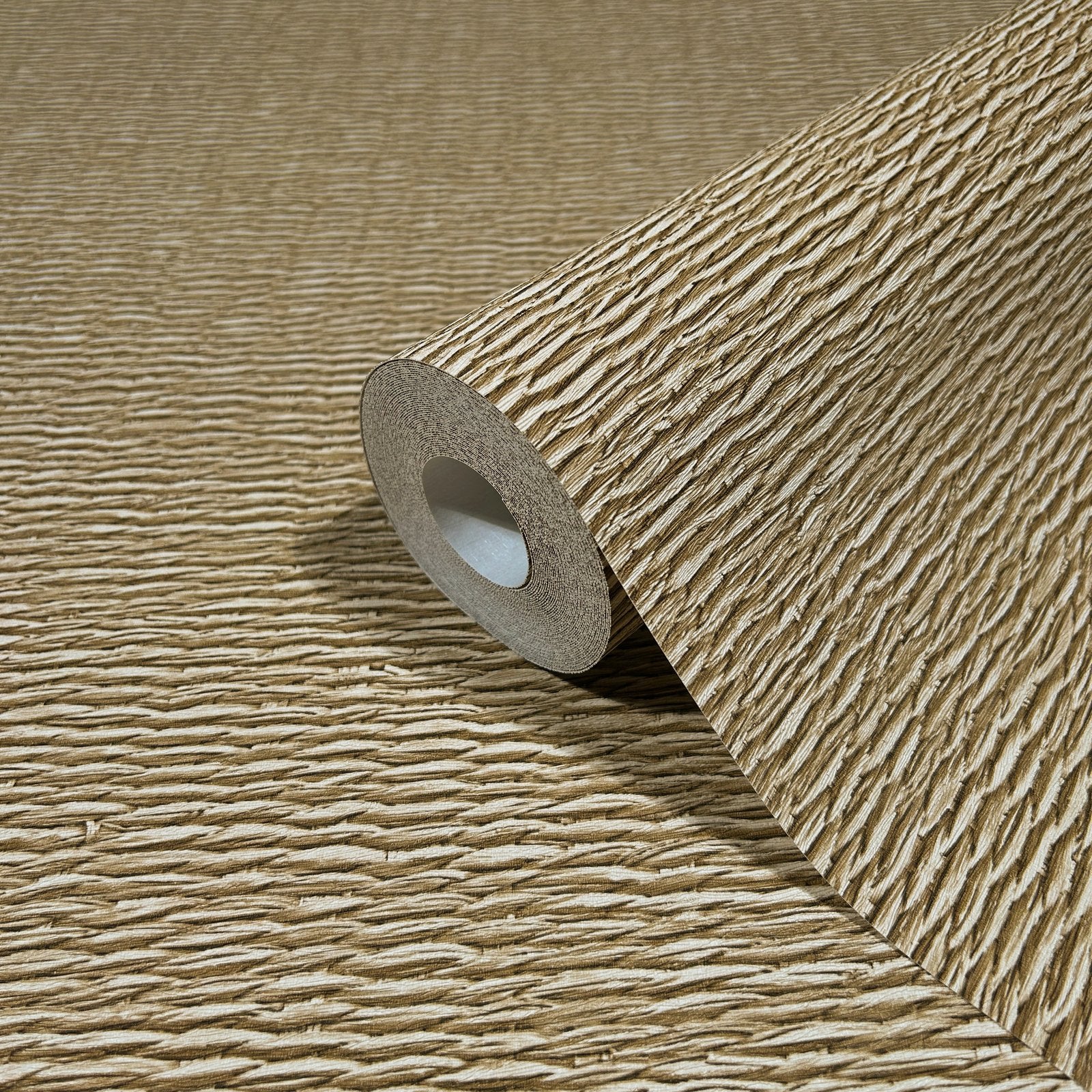 Textile optics wallpaper in beige color - pattern number 33384 - by Galerie in the The Woods and Wicker collection