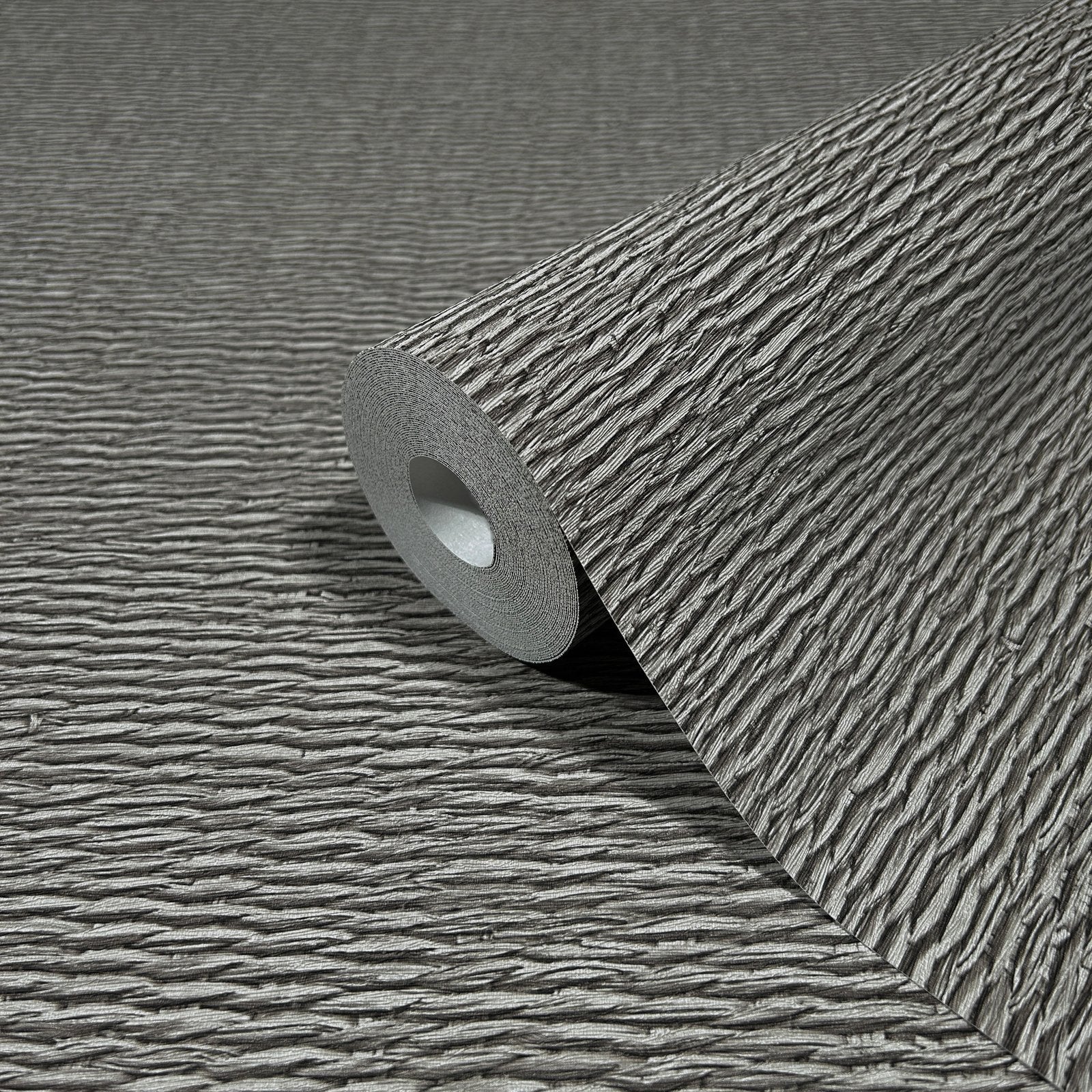 Textile optics wallpaper in silver grey color - pattern number 33386 - by Galerie in the The Woods and Wicker collection