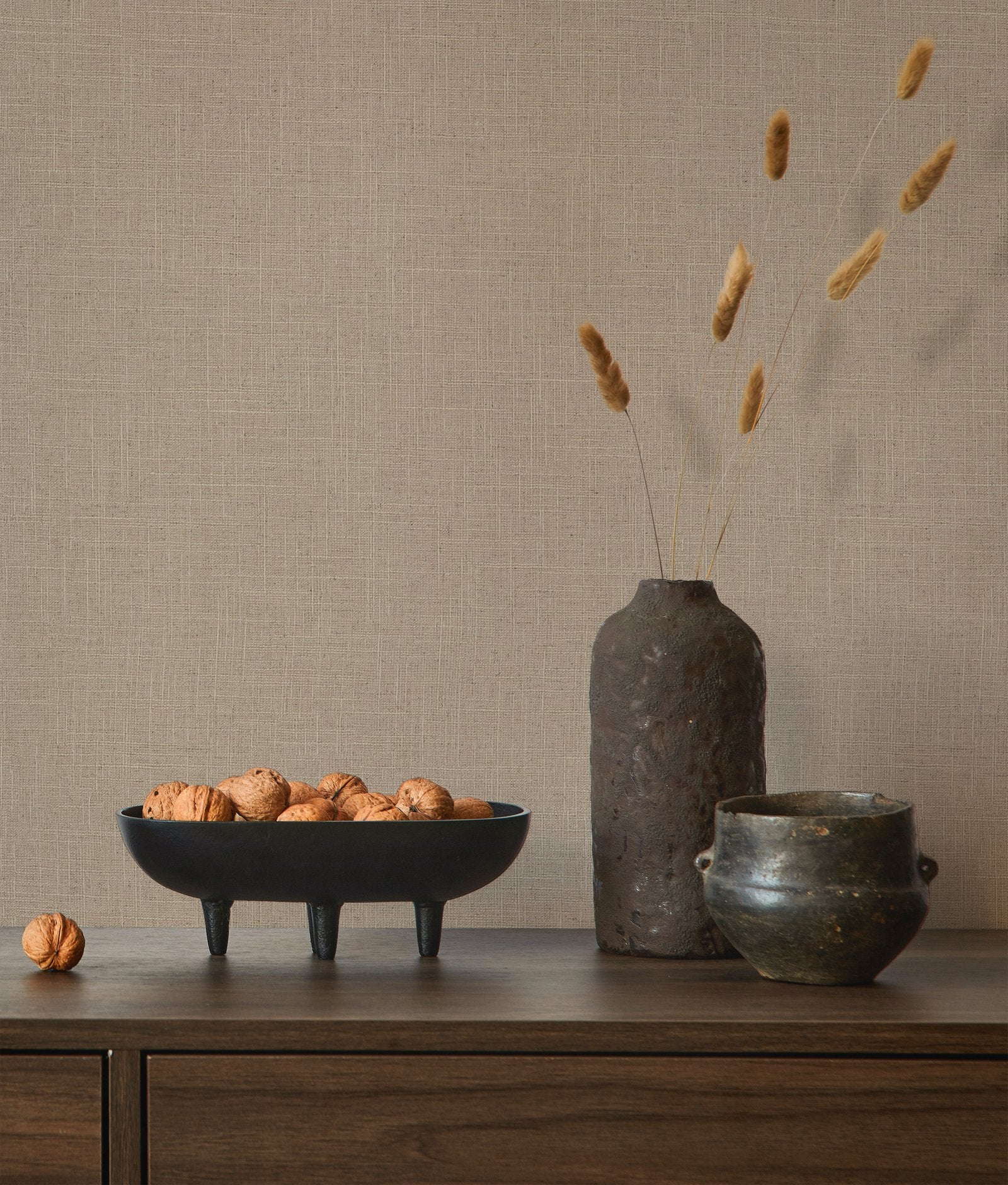 Uni wallpaper in bronze brown color - pattern number 33393 - by Galerie in the The Woods and Wicker collection