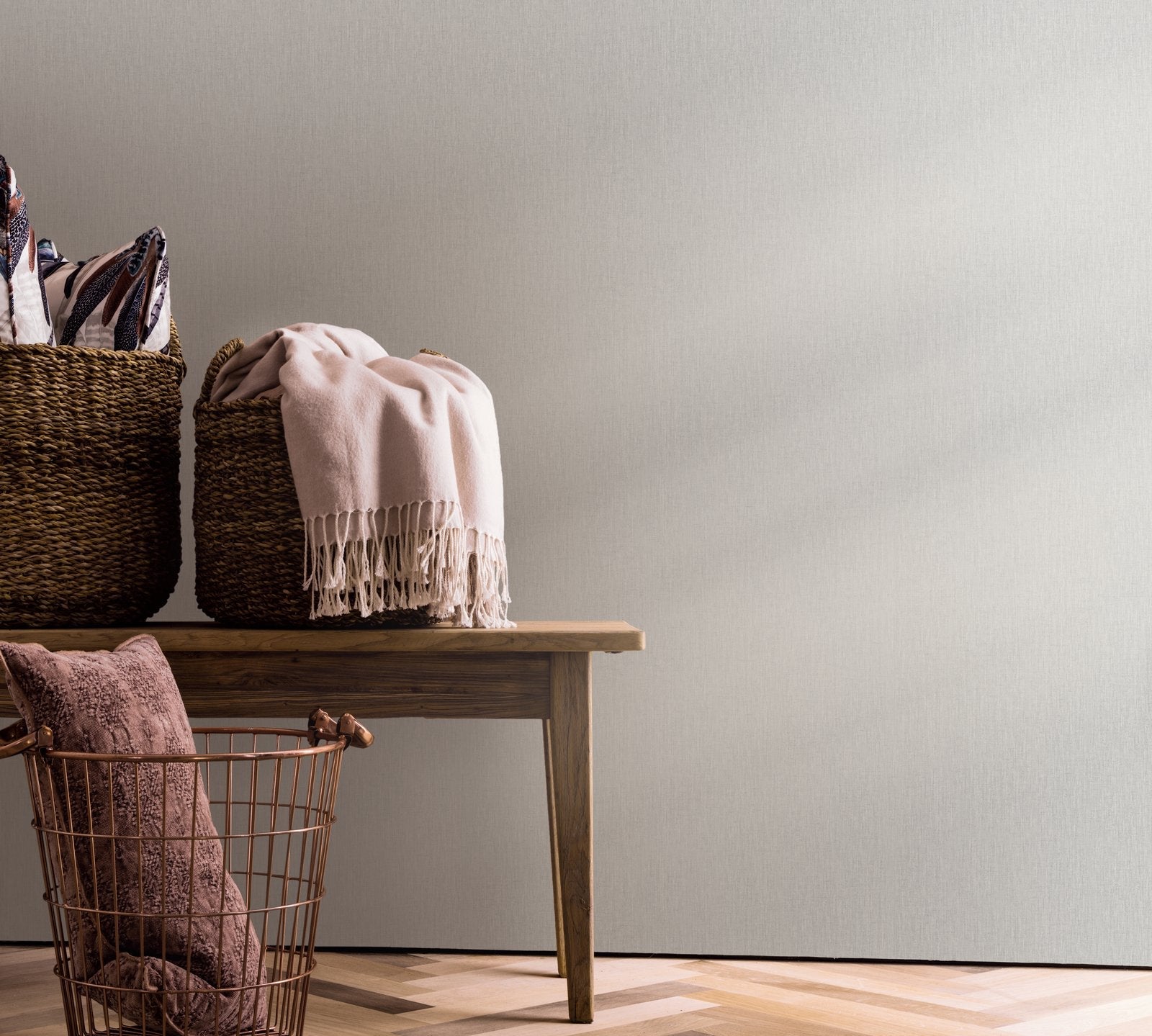 Linen wallpaper in silver grey color - pattern number 33964 - by Galerie in the The New Textures collection