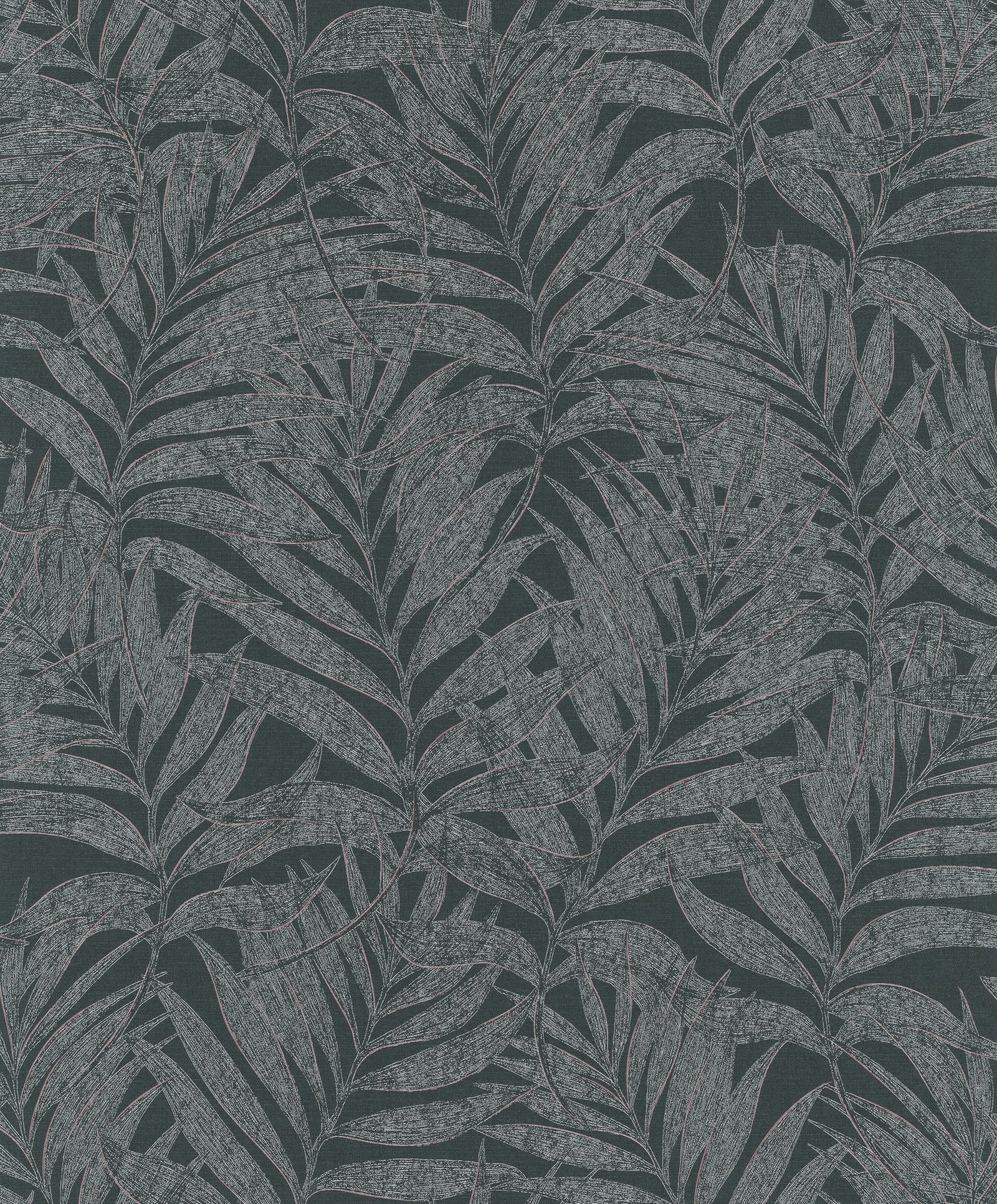 Botanical wallpaper in black color - pattern number 34008 - by Galerie in the Hotel collection