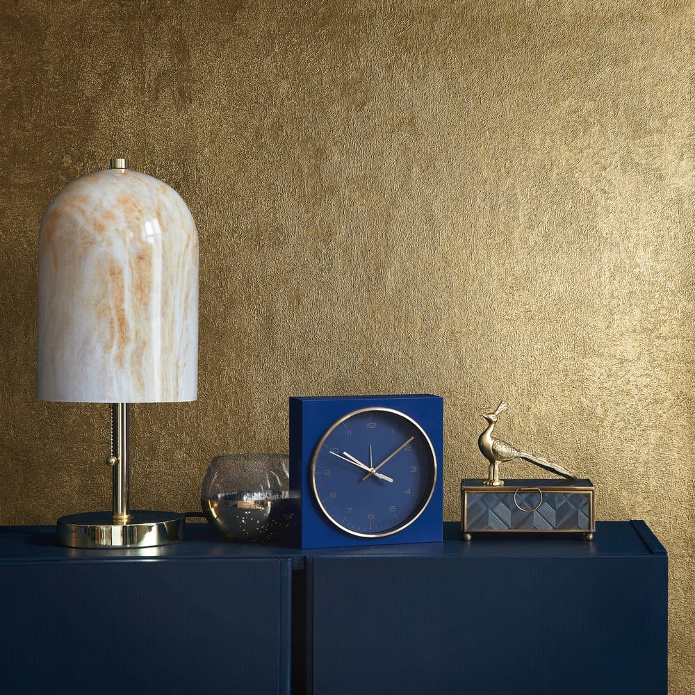 Structure Wallpaper in gold color - pattern number 34280 - by Galerie in the City Romance collection