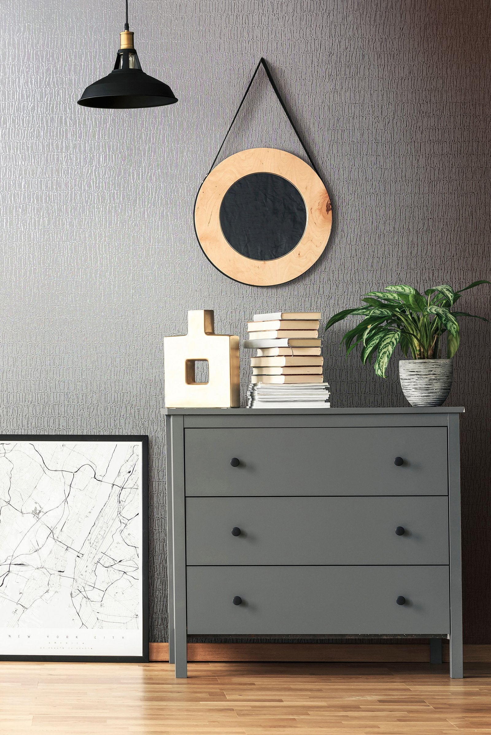 Ruche Silk wallpaper in silver grey color - pattern number 34506 - by Galerie in the Kumano collection