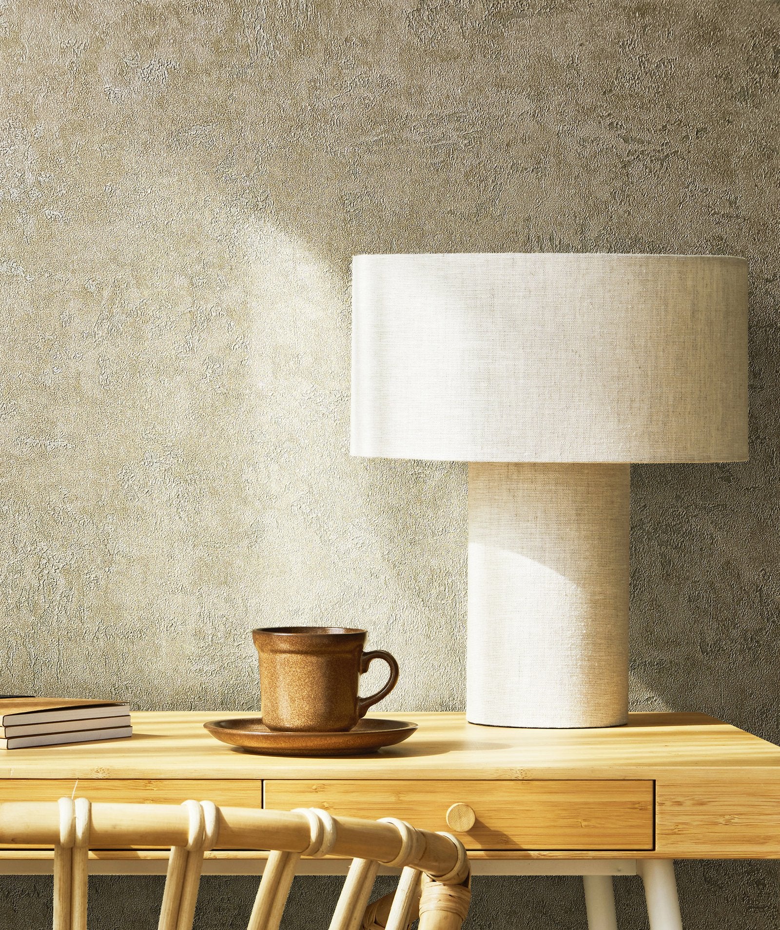 Plaster wallpaper in bronze brown color - pattern number 34522 - by Galerie in the Kumano collection