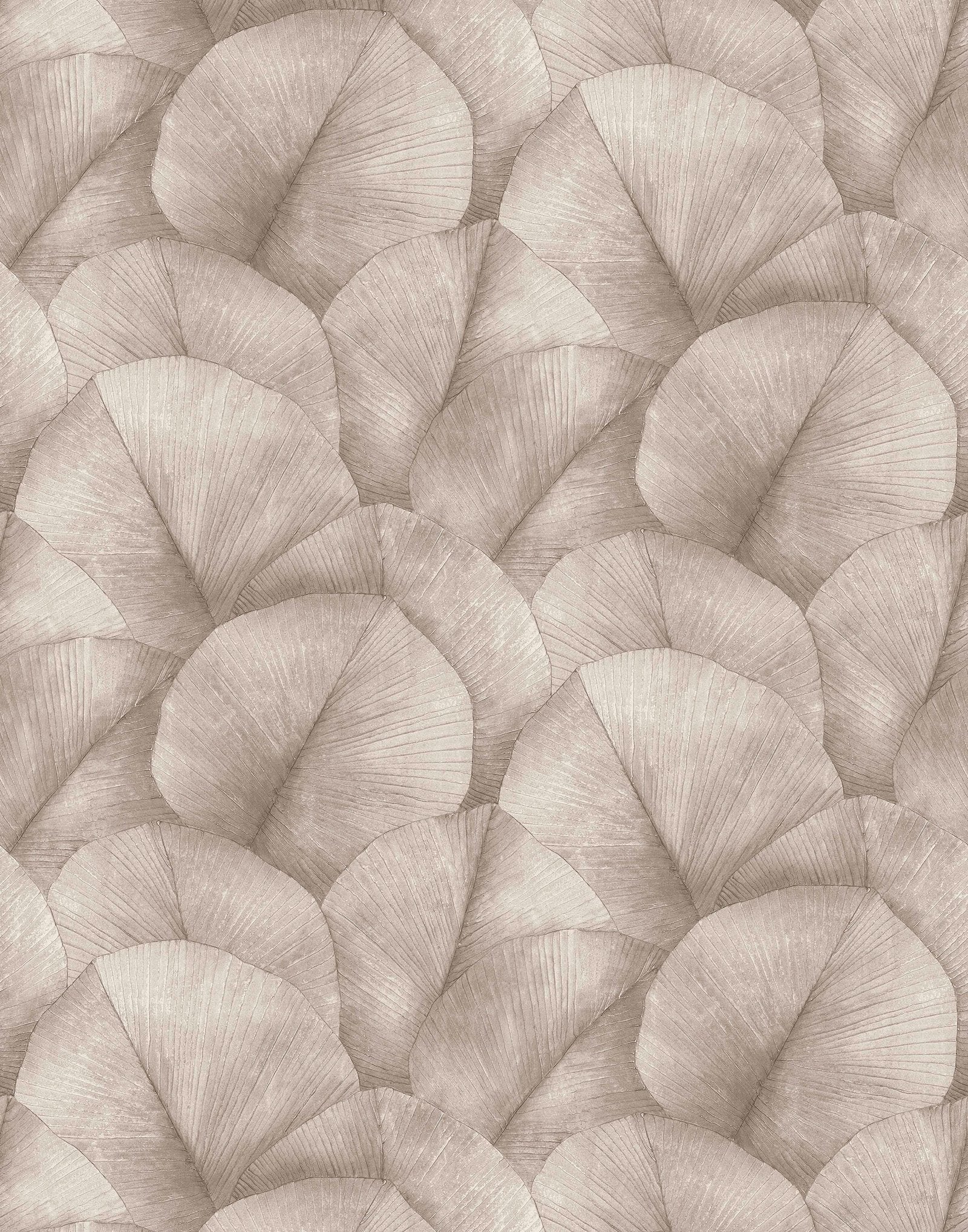 Repeatable Palm Leaf Mural mural in beige color - pattern number 34599 - by Galerie in the Kumano collection