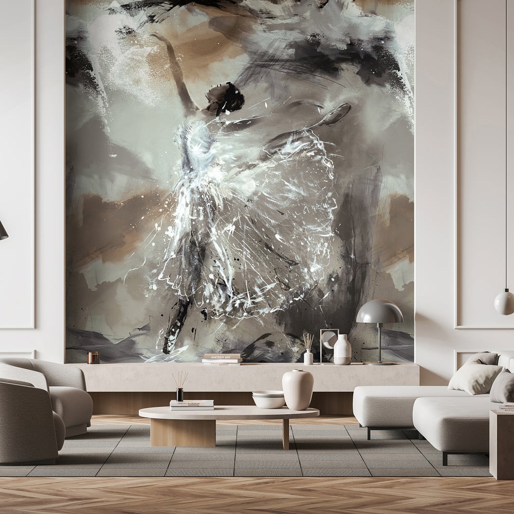 Graphics 4 Panel Mural in grey color - pattern number 35097 - by Galerie in the City Romance collection