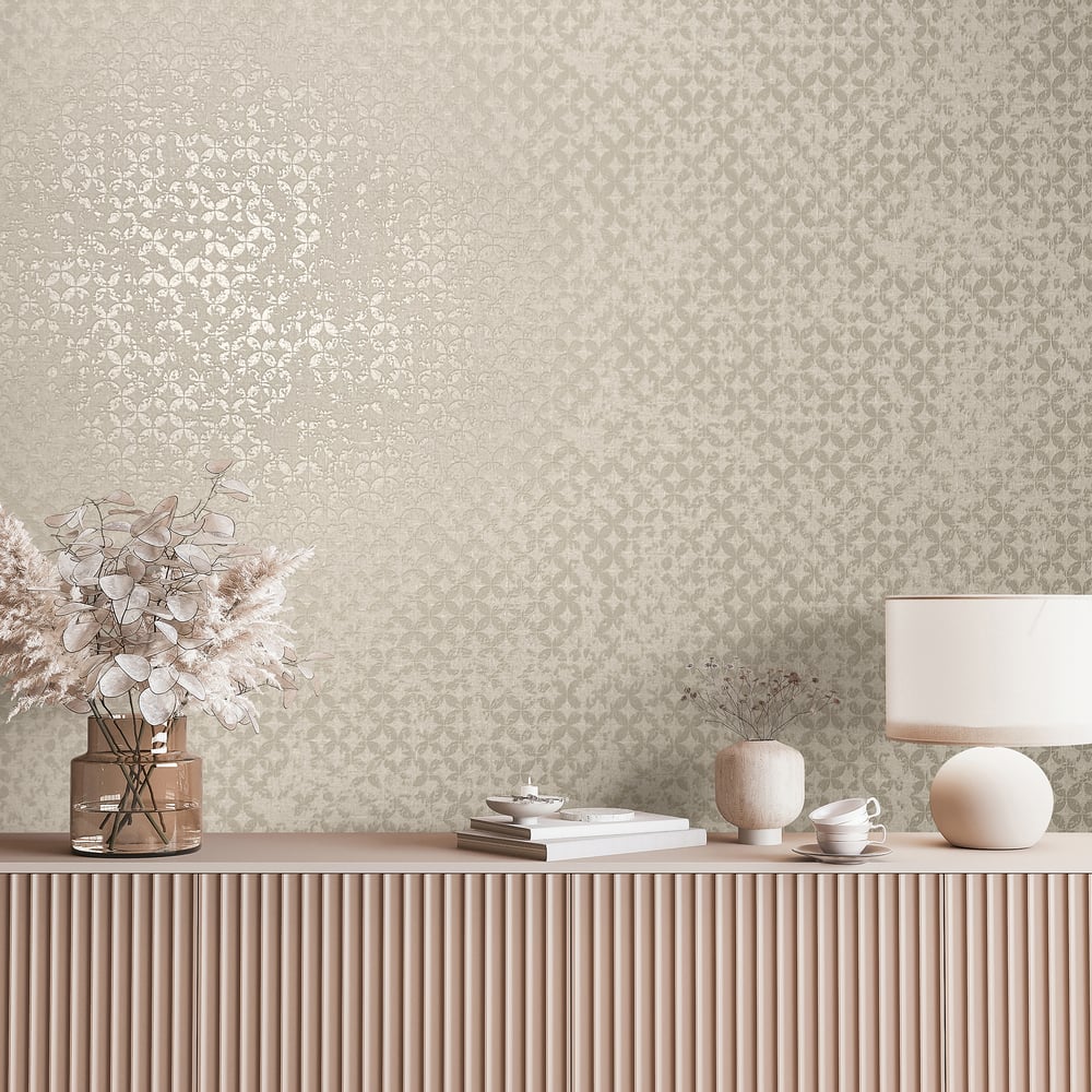 Graphics Wallpaper in beige color - pattern number 35117 - by Galerie in the City Romance collection