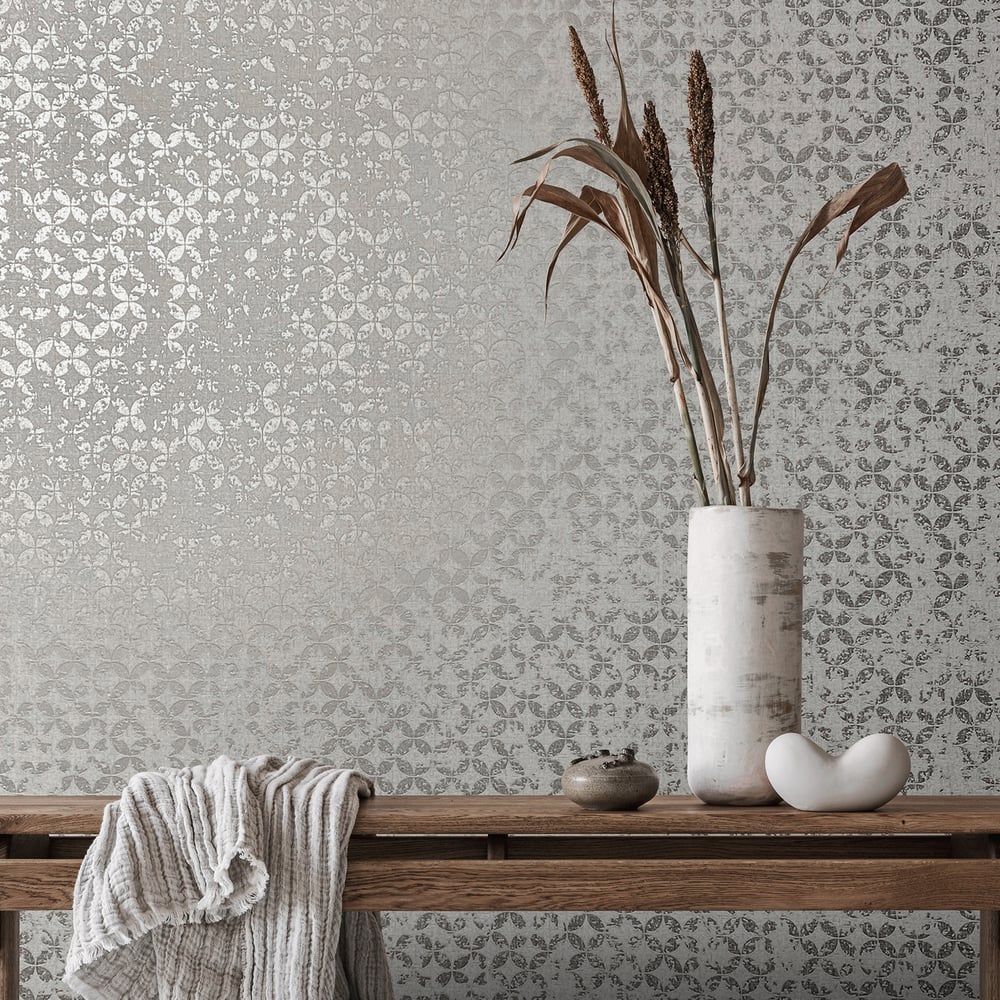 Graphics Wallpaper in grey color - pattern number 35118 - by Galerie in the City Romance collection