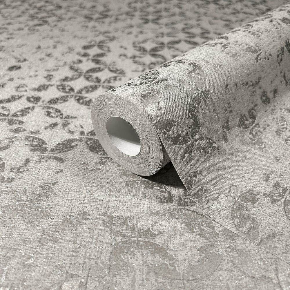 Graphics Wallpaper in grey color - pattern number 35118 - by Galerie in the City Romance collection
