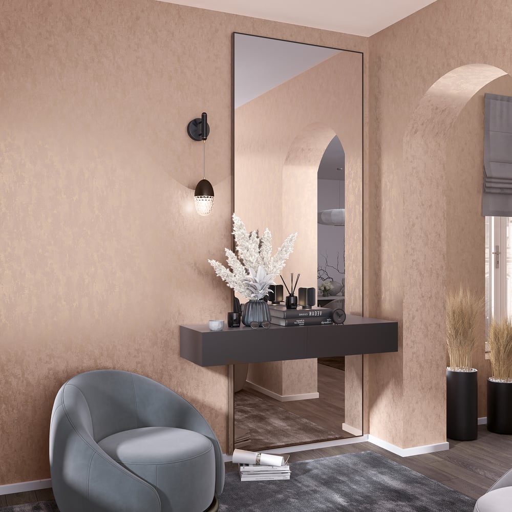 Uni Wallpaper in orange color - pattern number 35129 - by Galerie in the City Romance collection