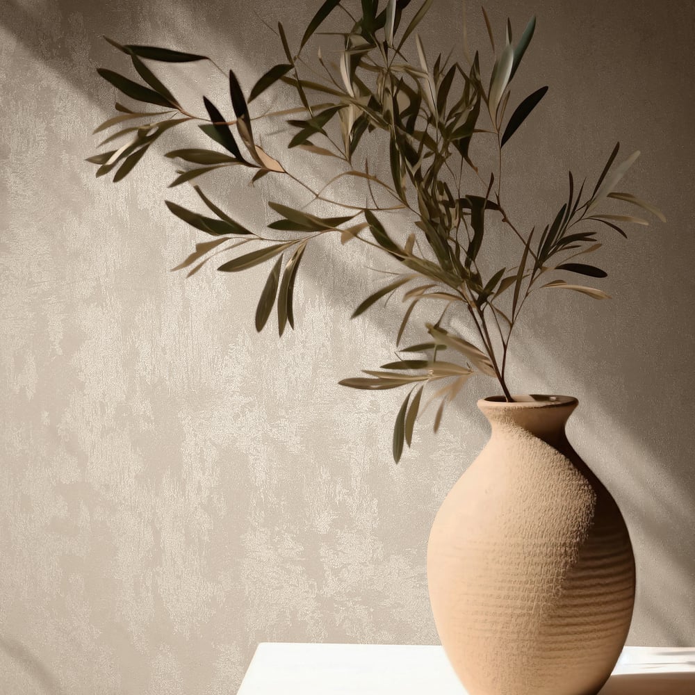 Uni Wallpaper in beige color - pattern number 35131 - by Galerie in the City Romance collection