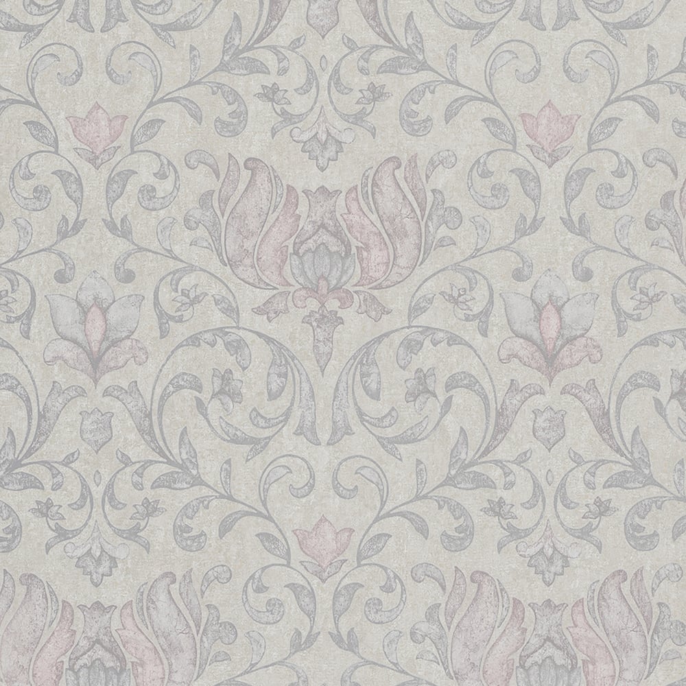 Floral Wallpaper in grey color - pattern number 35150 - by Galerie in the City Romance collection